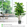 Lucktree Fake Fiddle Leaf Fig Tree, 2-Pack 51'' Tall Artificial Tree Greenery Plants in Pots W/100 Leaves - LucktreeUS