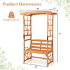 Lucktree Garden Arbor with Bench - Wooden Garden Arch Trellis for Climbing Plants Vines, 2-Person Outdoor Bench