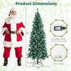 Lucktree 9ft Pre-Lit Artificial Pencil Christmas Tree, Hinged Slim Xmas Tree with 500 Warm-White LED Lights
