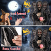 Lucktree 6 FT Halloween Animatronics Standing Witch, Talking Animated Wicked Witch with Light Up Eyes & Magical Ball