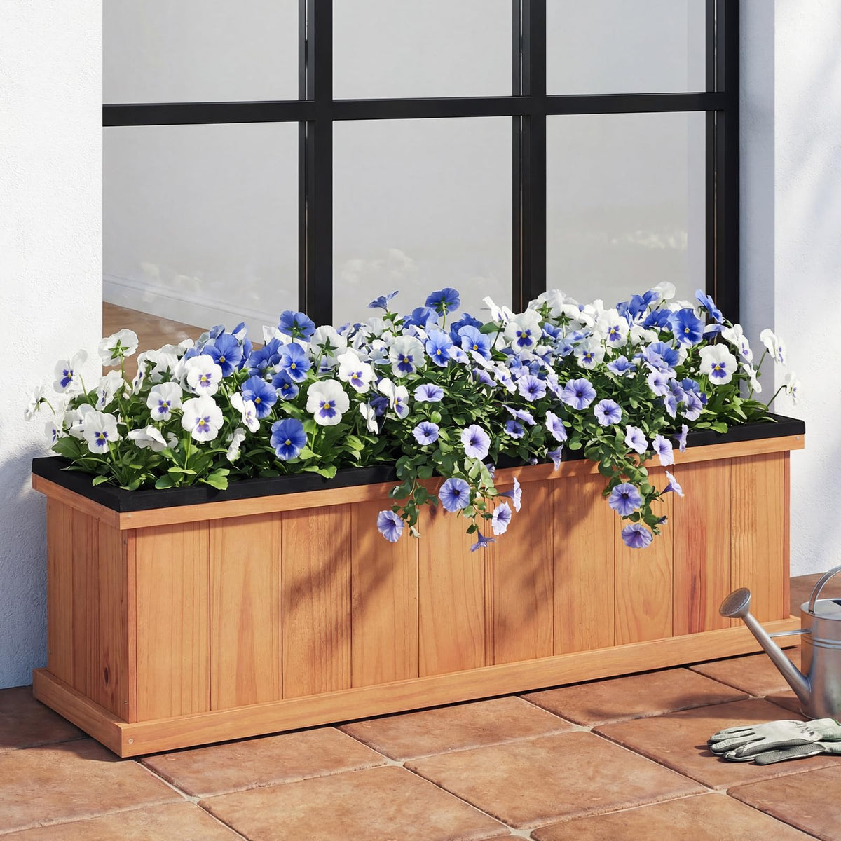 Lucktree Outdoor Raised Garden Bed Set of 1/2 (40” x 13” x 12”)
