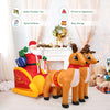 Lucktree 7.5 FT Christmas Inflatable Lighted Santa Claus on Sleigh with Reindeers & Gift Boxes