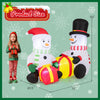 Lucktree 5FT Christmas Inflatables, LED Lighted Xmas Double Inflatable Snowmen Holding Gift Boxes