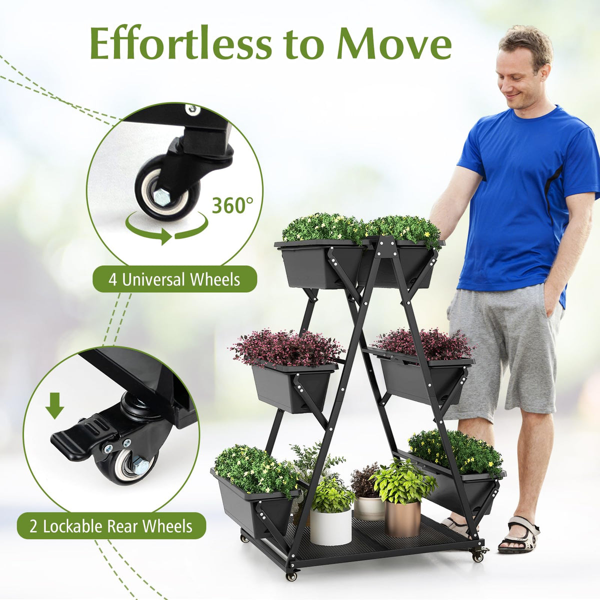 Lucktree 6-Tier Rolling Raised Garden Bed