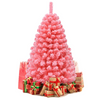 Lucktree 4.5ft Pink Artificial Christmas Tree, Unlit Hinged Snow Flocked Xmas Tree w/ 348 PVC Branch Tips & Metal Stand - LucktreeUS