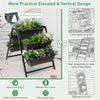 Lucktree Set of 2 Vertical Raised Garden Bed, 5 Planter Boxes Container w/ Drainage Holes