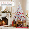 Lucktree White Pre-Lit Artificial Christmas Tree with Warm White & 3-Color LED Lights