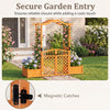 Lucktree 83" Wooden Garden Arbor with Gate and 2 Planter Boxes