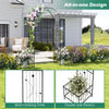 Lucktree Garden Arch Trellis with Planters, 86'' Metal Arbor Pergola for Climbing Plants Rose Clematis Vines
