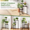 Lucktree 3-Tier Metal Tall Corner Plant Stand Indoor Outdoor