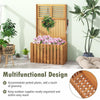 Lucktree Set of 1/2 Raised Garden Bed with Trellis, 41” Wooden Potted Plant Box w/Privacy Screen