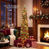 5ft/6ft/7ft/8ft/9ft/ Pre-Lit Pencil Christmas Tree, Slim Artificial Xmas Tree