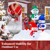Lucktree 5 FT Christmas Lighted 3 Stacked Snowman Decoration
