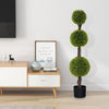 Lucktree 4ft Artificial Boxwood Topiary Ball Tree, Faux Potted Plants Cypress Tree with Weighted Pot