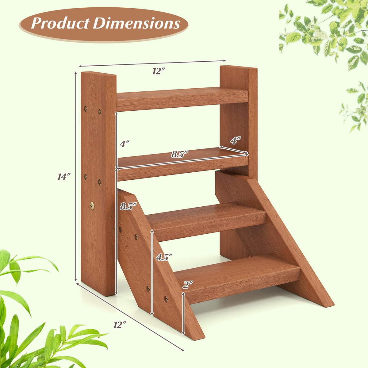 Lucktree Plant Stand for Desk 4-Tier Small Tabletop Ladder Shelf for Succulents