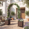 Lucktree Metal Garden Arch Trellis Arbor with 2 Self-Watering Planter Boxes