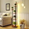 Lucktree 57'' Tall Plant Stand Indoor with Lights & Wheels
