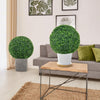 Lucktree 2 PCS 20 Inch Artificial Plant Topiary Ball, Round Faux Boxwood Balls Outdoor