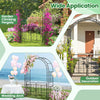 Lucktree Garden Arbor with Gate, 84" H x 54" W Metal Arch Trellis for Climbing Plants Rose Vines