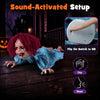 Lucktree 28" Halloween Animated Crawling Baby Doll with Glowing Eyes