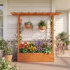 Lucktree Wooden Raised Garden Bed with Trellis & Hanging Roof