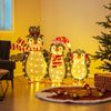 Lucktree Set of 3 Lighted Christmas Penguins with LED Lights Outdoor Glowing Holiday Display