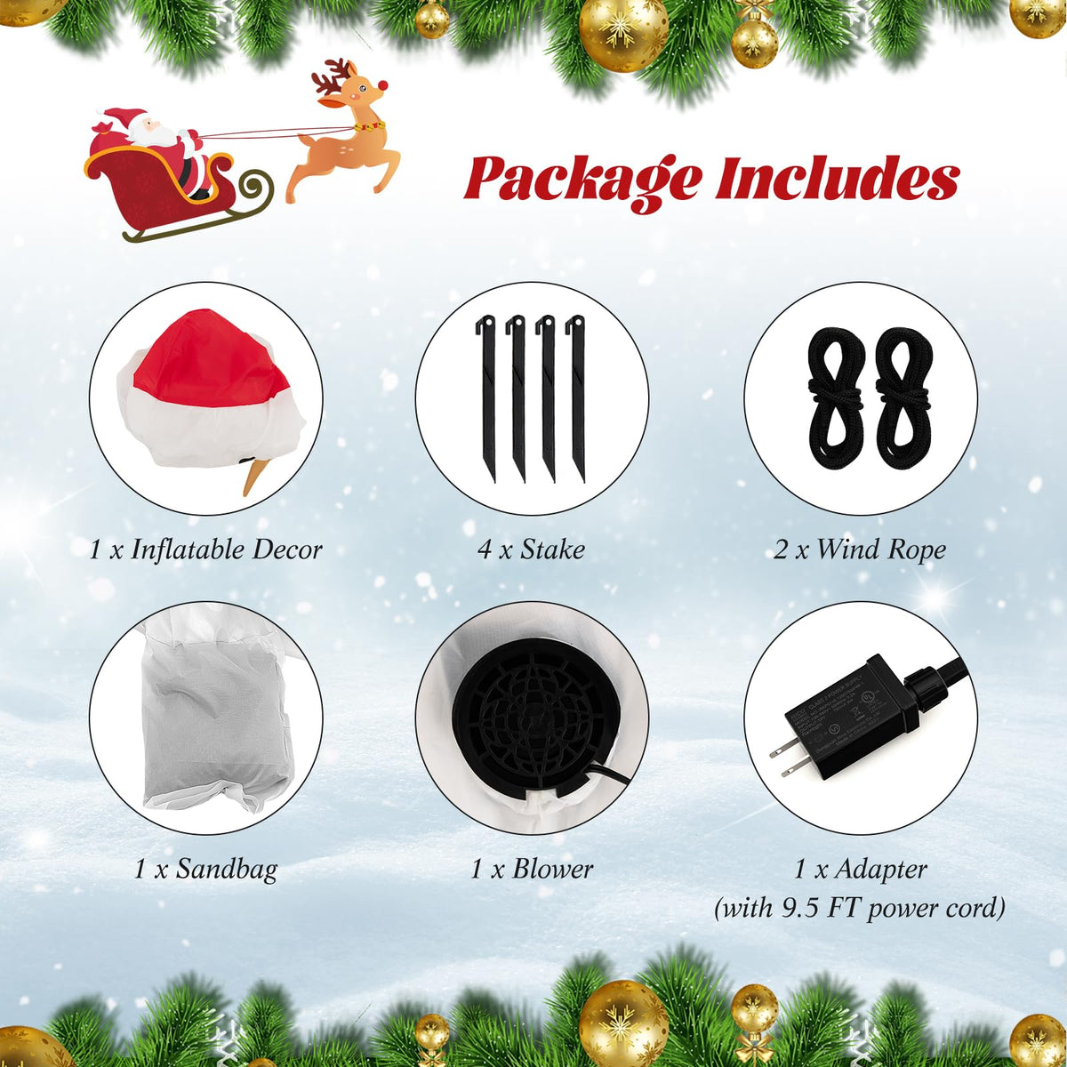 Lucktree 4 FT Lighted Christmas Inflatable Snowman with 360° Rotating Colorful LED Light