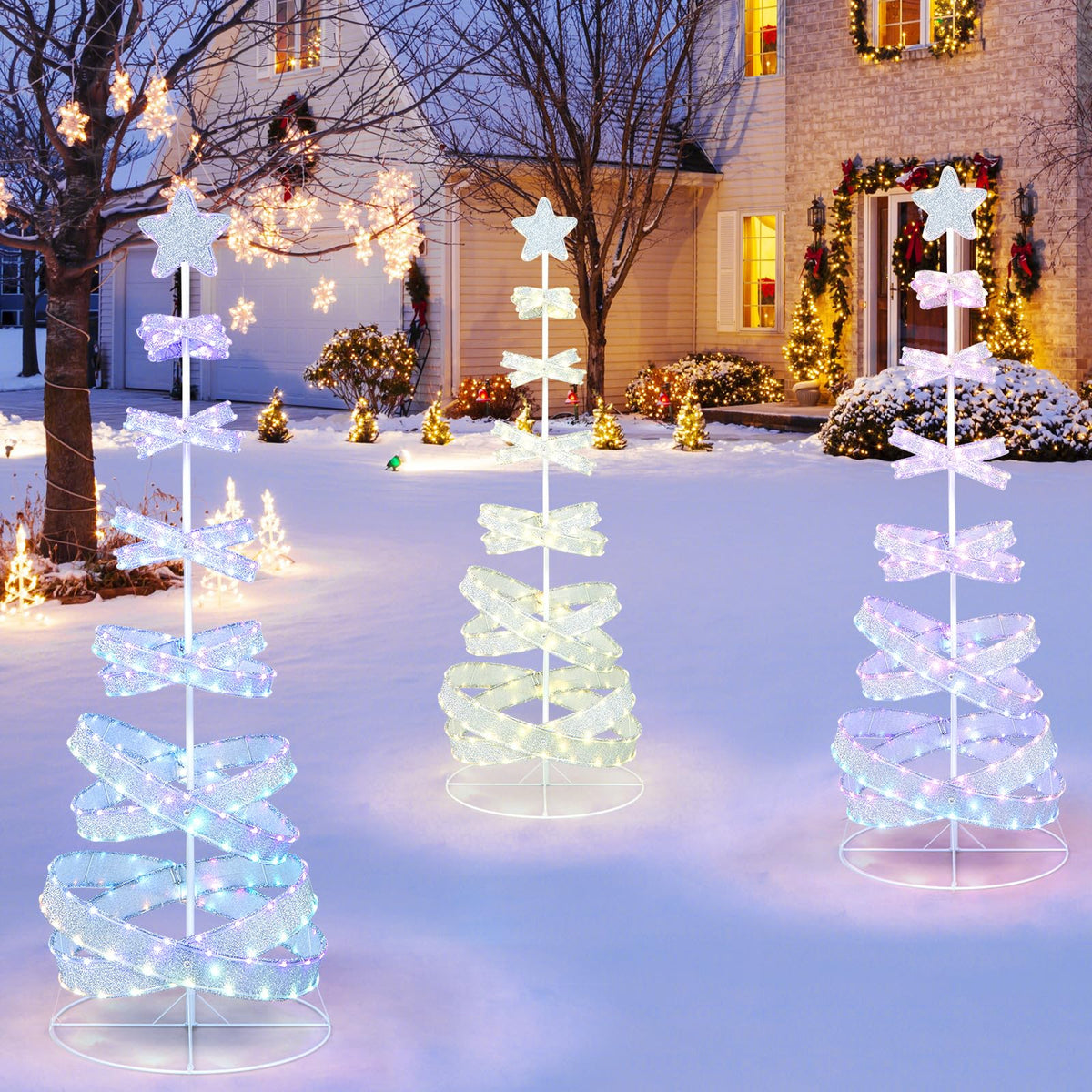 Lucktree 7 FT Lighted Spiral Christmas Tree