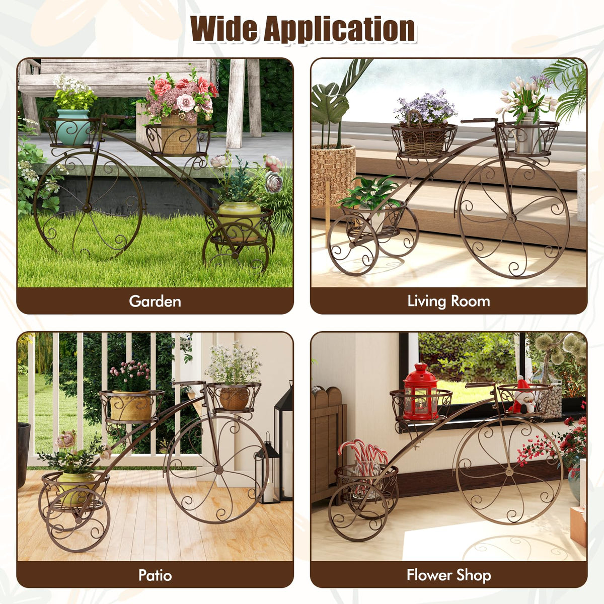 Lucktree Metal Bicycle Planter