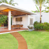 Lucktree Garden Pathway Roll Up - 7ft Curved Wood Walkway 17 inch Width