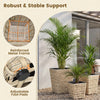 Lucktree 3-Piece Rattan Planter Box Kit with Removable Plastic Liners