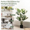 Lucktree 4ft Artificial Monstera Deliciosa Plant, 2 Pack Tall Fake Tropical Palm Tree in Pot with 10 Decorative Split Leaves
