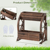 Lucktree Wooden Wagon Planter Box for Patio Garden Balcony