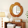 Lucktree Irregular Wall Mirror with Teak Wood Frame