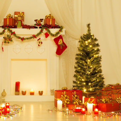 Lucktree 4ft Pre-Lit Christmas Tree for Entrances