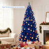 Lucktree 7 FT Pre-Lit Royal Blue Snow Flocked Christmas Tree with 340 LED Lights