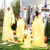 Lucktree Halloween Light Up Family Ghosts, 4 PCS LED Glowing Halloween Ghosts