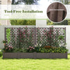 Lucktree Raised Garden Bed with Trellis 59”, Self-Watering Planter Box with Water Level Indicator & Removable Space Dividers