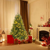 Lucktree Pre-Lit Artificial Christmas Tree, Hinged Xmas Tree with Warm-White & Multi-Color LED Lights