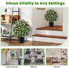 Lucktree Set of 2 Faux Potted Plants Artificial Shrubs Bushes with Flowers