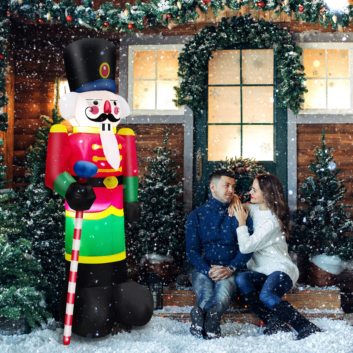 Lucktree 8FT Inflatable Nutcracker Soldier for Christmas