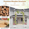 Lucktree Garden Arbor with Planter, Wooden Planter Arch with Trellis, Outdoor Arch for Climbing Plants