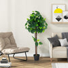 Lucktree 45" Artificial Hydrangea Tree, Tall Fake Potted Silk Tree with Real Wood Trunk