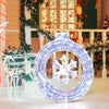 Lucktree 33” Lighted Ornament with Snowflake, Pre-Lit Christmas Wreath with 128 Cold White LED Lights