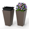 Lucktree Square Taper Planter Set of 2 Self-Watering Flower Pots ( 11.5"x11.5"x22.5")