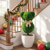 Lucktree 2 Pcs Teddy Bear Topiary Trees 16.5”Sun-Resistant Faux Boxwood Plants