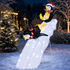 Lucktree 4 FT Lighted Christmas Penguin Slide Scene Decoration