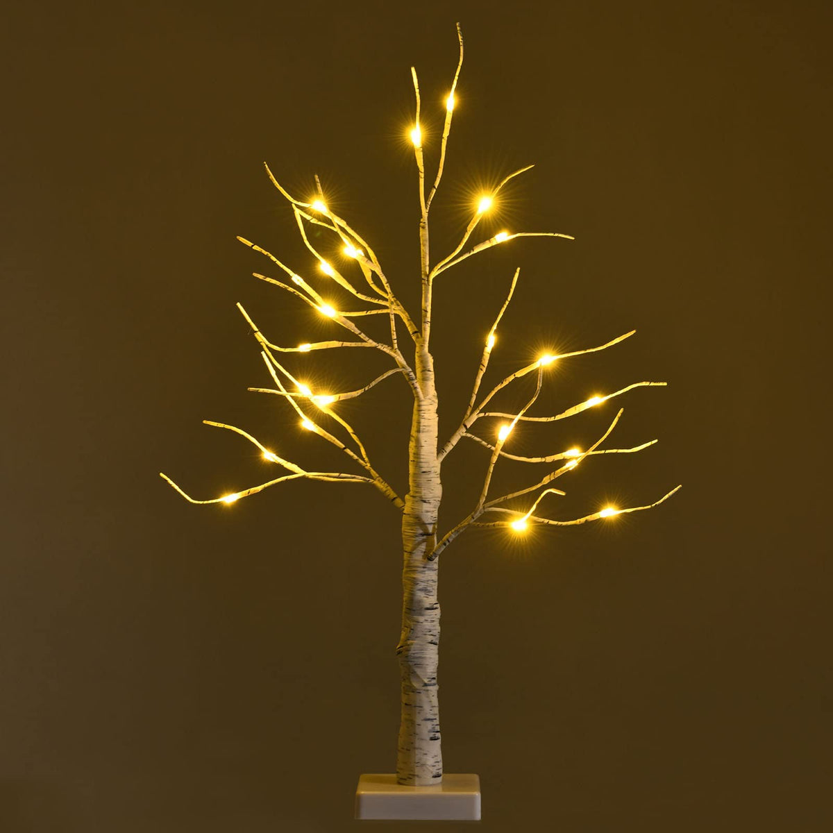 Lucktree 2FT Lighted Birch Tree, Artificial Small Tree White Christmas Tree - LucktreeUS