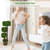 36' Artificial Triple Square Shaped Boxwood Topiary Tree W/ Cement-Filled Plastic Pot - LucktreeUS