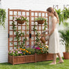 Lucktree Wooden Raised Garden Bed with Trellis